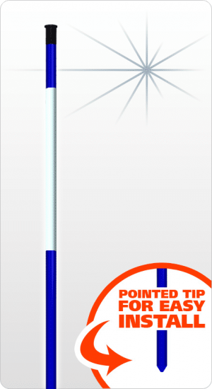 These will go fast.... 4' by 5/16''   Blue Marker with reflective tape and cap