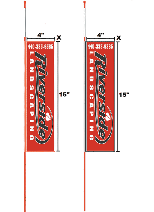 4" x 15" Driveway Marker Flag Low Cost Markers