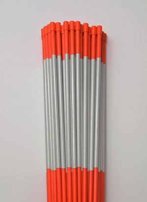 4’ by 5/16’’ Orange Driveway Marker with 9’’ Reflective Tape and Cap