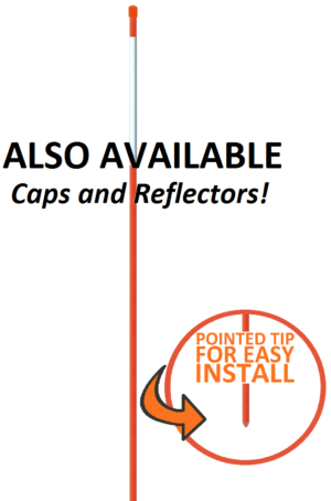 5' x 5/16" Plain Orange Driveway Markers - Image 2