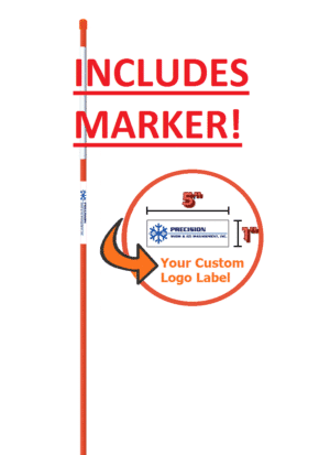 4' x 5/16" Driveway Marker with Custom Label