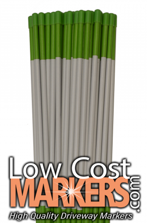 4' x 5/16" Neon Green Driveway Marker with Cap and 9" Reflective Tape