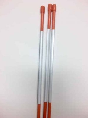 SOLD "AS IS" - (Sold in Increments of 100, 200, 300 etc. ONLY) B+ Grade 4' x 1/4" Orange Driveway Markers with Cap and 5" Imperfect* Reflective Tape - See Product Description for Details - Image 3