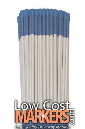 4' x 5/16" Blue Driveway Marker with Cap and 9" Reflective Tape